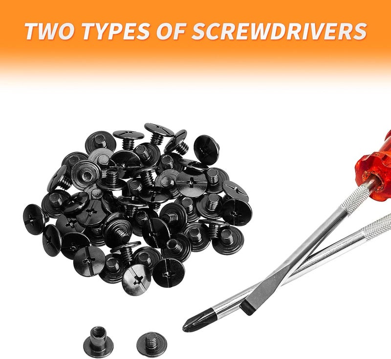Begino 50pcs Chicago Screw 4x6mm Slotted Binding Screws for Rivet Book Binding,Black - Image 3